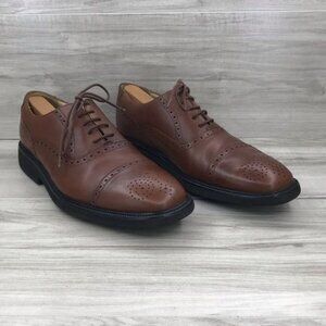 David Spencer Dress Shoes Mne's 9.5 brown Leather Oxfords